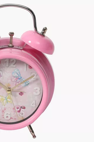 Twin Bell Butterfly Clock