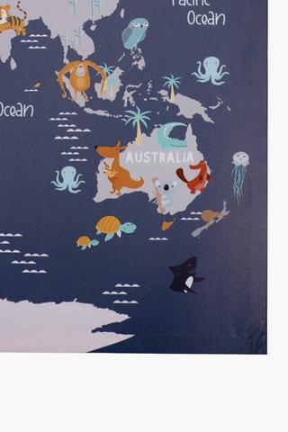 Canvas World Map, 90x60cm