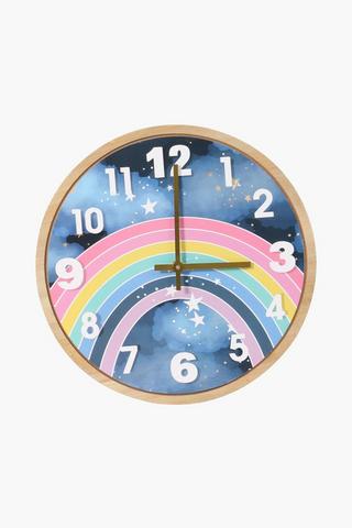 Rainbow Wall Clock 30cm