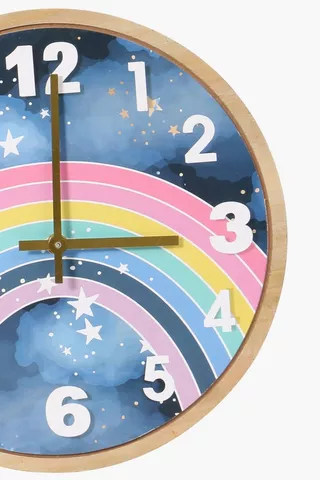 Rainbow Wall Clock 30cm