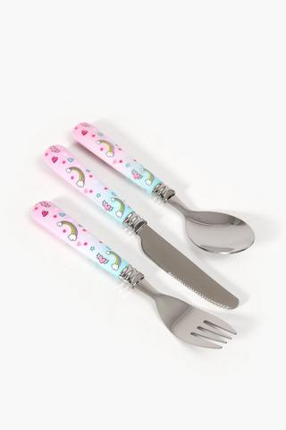 3 Piece Doodle Melamine Cutlery Set