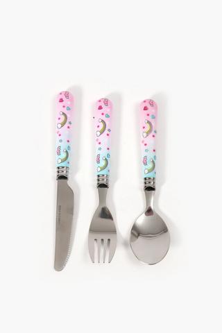 3 Piece Doodle Melamine Cutlery Set