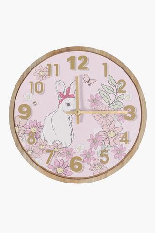 Bunny Wooden Wall Clock 35cm