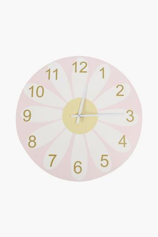 Daisy Wooden Wall Clock, 35cm
