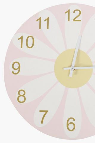 Daisy Wooden Wall Clock, 35cm