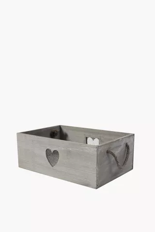 Heart Mesh Utility Wooden Crate