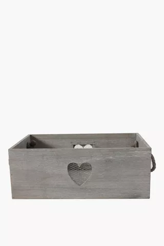 Heart Mesh Utility Wooden Crate