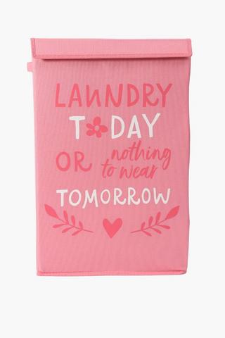 Knock Down Laundry Script Wash Basket