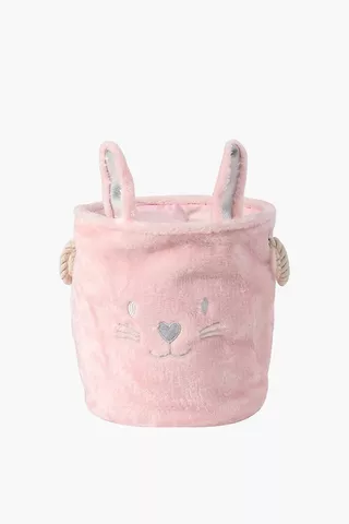 Faux Fur Bunny Laundry Basket