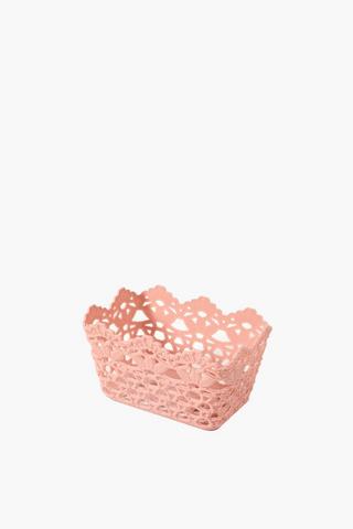Plastic Knit Basket Rectangle, Small