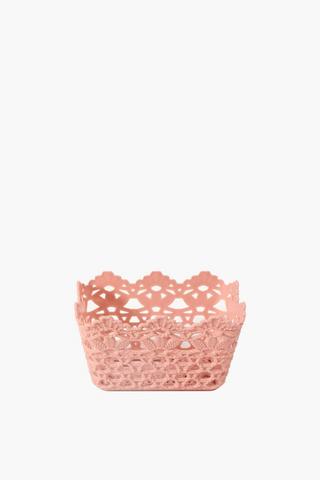Plastic Knit Basket Rectangle, Small