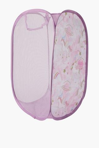 Printed Mesh Unicorn Pop Up Laundry Basket
