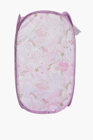 Printed Mesh Unicorn Pop Up Laundry Basket