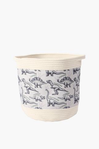 Printed Dino Rope Laundry Basket