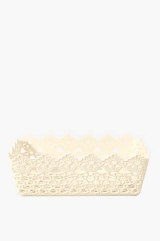 Plastic Knit Basket Rectangle Large