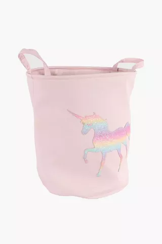 Eva Sparkly Sequins Unicorn Laundry Basket