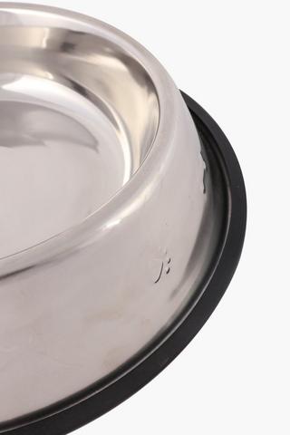 Metal Pet Bowl With Rubber Grip, Small