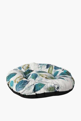 Printed Round Gum Leaf Pet Bed