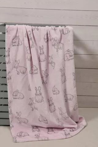 Super Plush Garden Bunny Blanket, 70x110cm