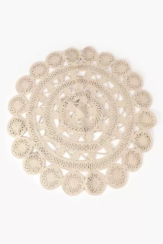 Round Lace Rope Crochet Rug, 120cm