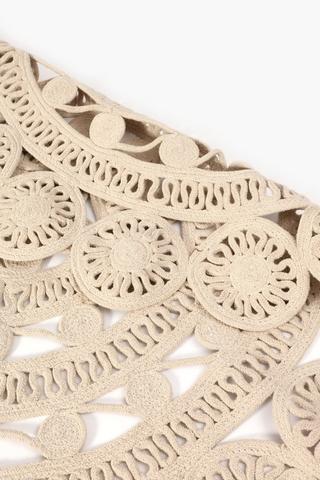 Round Lace Rope Crochet Rug, 120cm