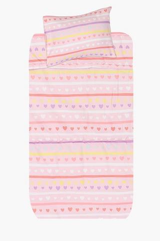 Microfibre Printed Hearts Comforter Set