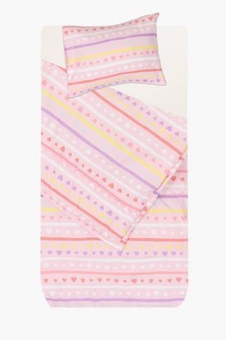Microfibre Printed Hearts Comforter Set