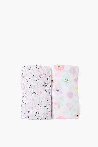 2 Pack Multi Floral Muslin Cloths