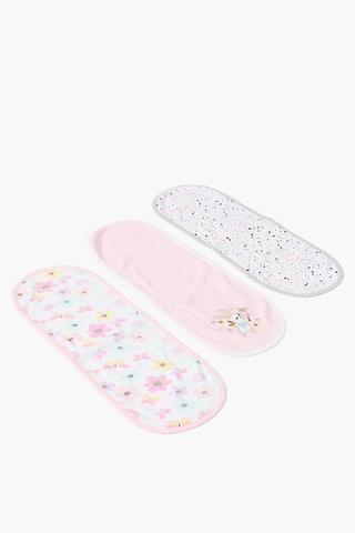 3 Pack Embroidered Multi Floral Burp Cloths