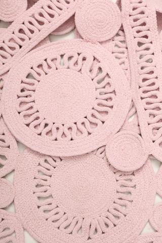 Crochet Lace Round Rug, 90cm