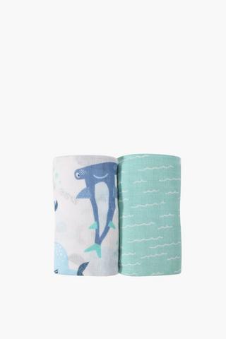 2 Pack Coastal Muslin Cloths