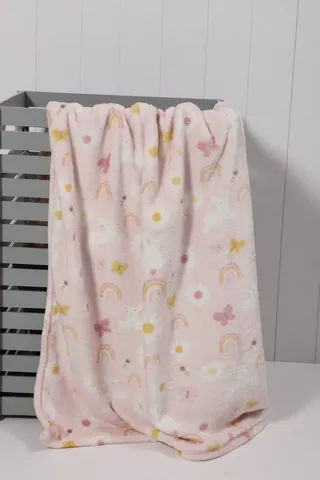 Super Plush Floral Bunny Blanket 75x110cm
