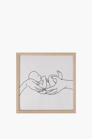 Framed Line Baby Wall Art, 40x40cm