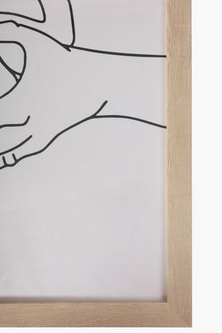 Framed Line Baby Wall Art, 40x40cm