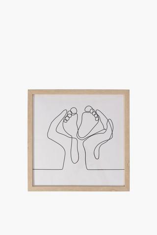 Framed Line Baby Wall Art 40x40cm