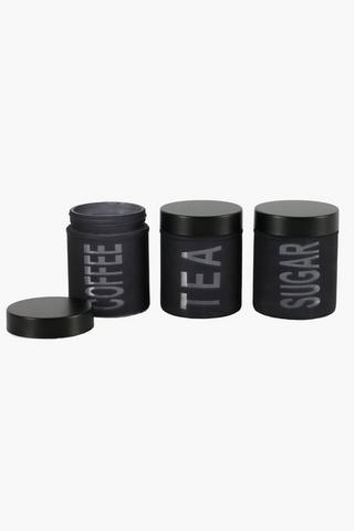 Set Of 3 Frosted Glass Canisters