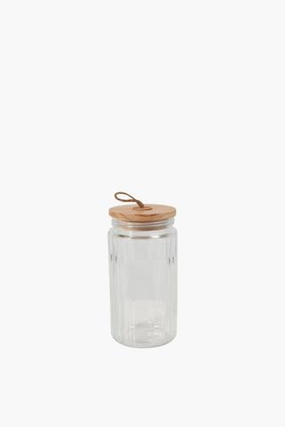 Ribbed Glass Pasta Canister