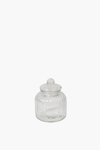 Ribbed Glass Cookie Jar, 3 L