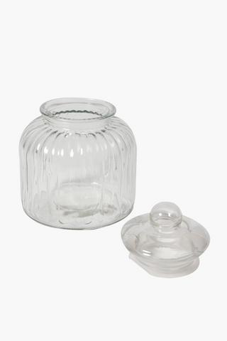 Ribbed Glass Cookie Jar, 3 L