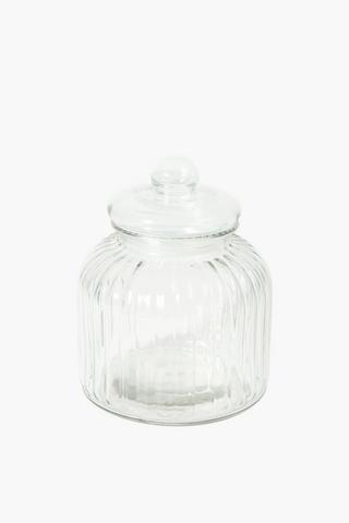 Ribbed Glass Cookie Jar, 3 L