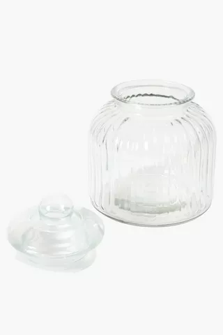Ribbed Glass Cookie Jar, 3 L