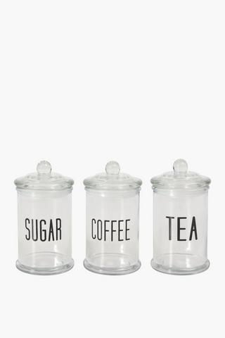 Set Of 3 Glass Canisters