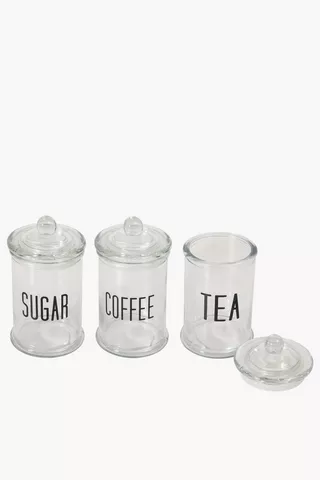 Set Of 3 Glass Canisters