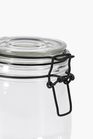 Glass Clamp Jar, Small