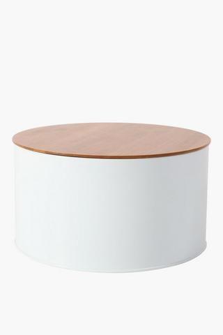 Metal And Wood Cake Tin, Large