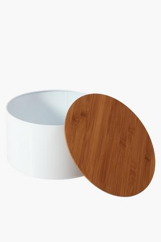 Metal And Wood Cake Tin, Large