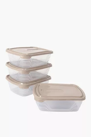 4 Piece Snap It Storage Containers, 1,2l