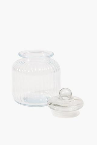 Ribbed Glass Cookie Jar 3 L