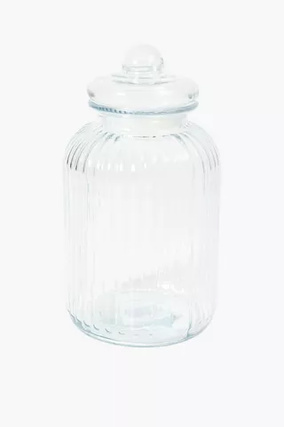 Ribbed Glass Cookie Jar, 4,8 L