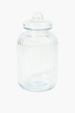 Ribbed Glass Cookie Jar, 4,8 L